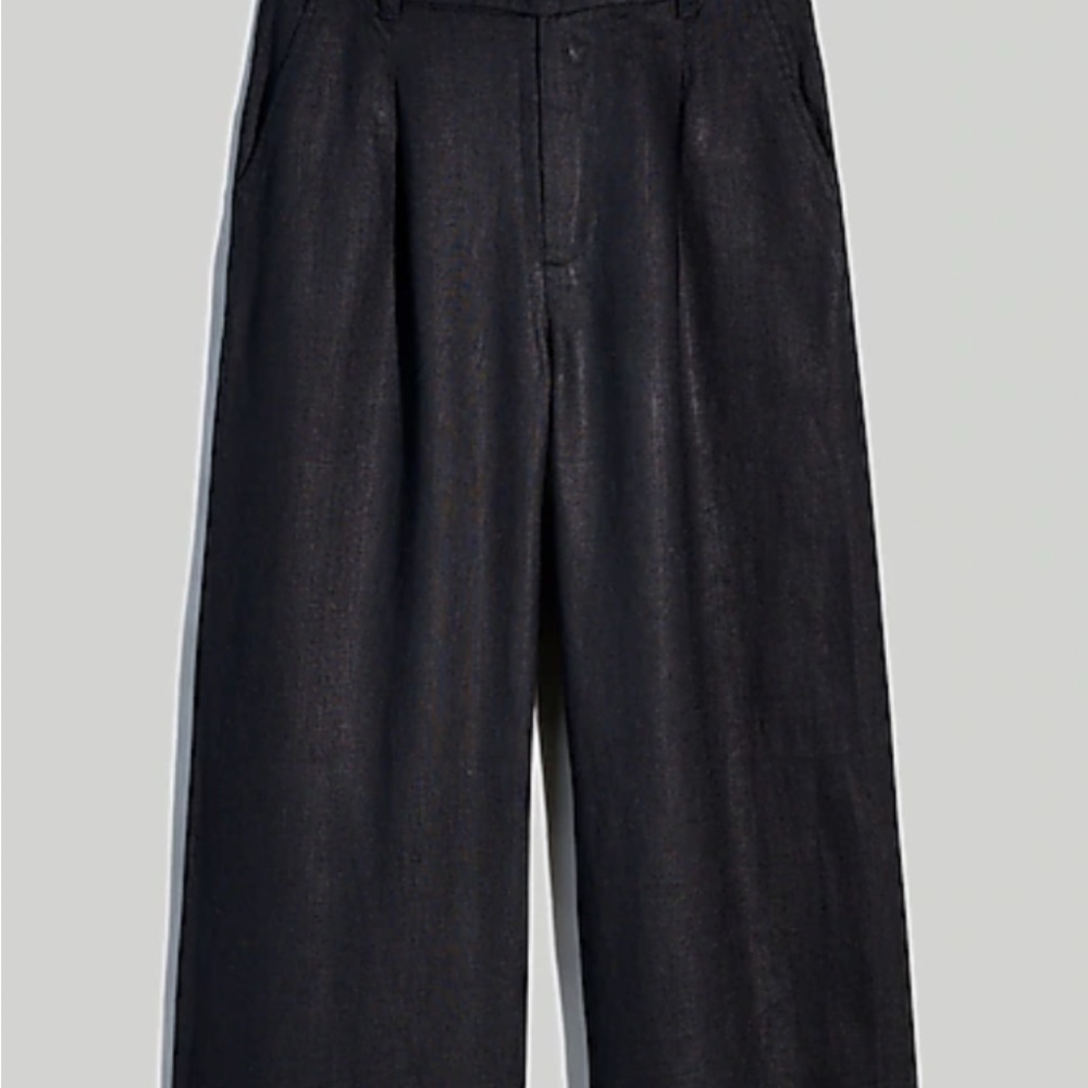 Madewell Harlow pants in 100% linen in navy